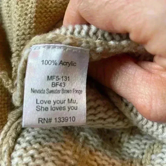 Show Me Your Mumu Taupe/Neutral Aztec Print Waterfall Front Cardigan - Picture 7 of 7